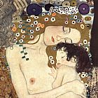 Gustav Klimt Canvas Paintings - Three Ages of Woman - Mother and Child (detail II)